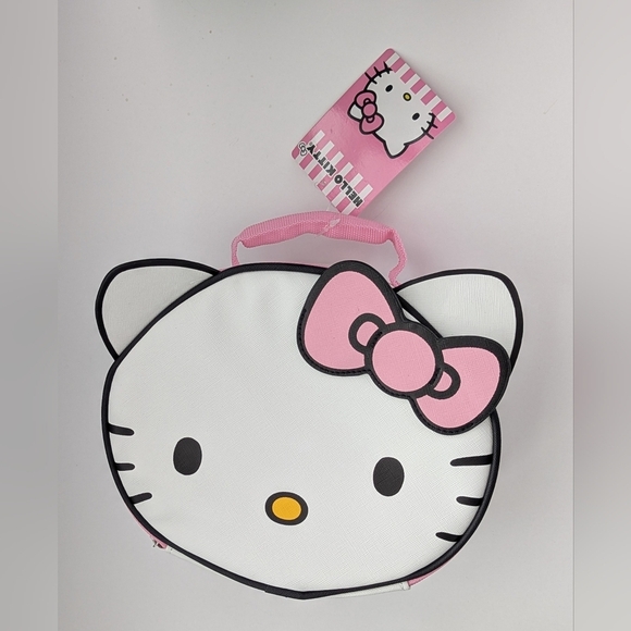 NWT Hello Kitty Face/Round Shaped Insulated Lunch/Snack Box/Bag/Pail/Tote - Picture 9 of 16